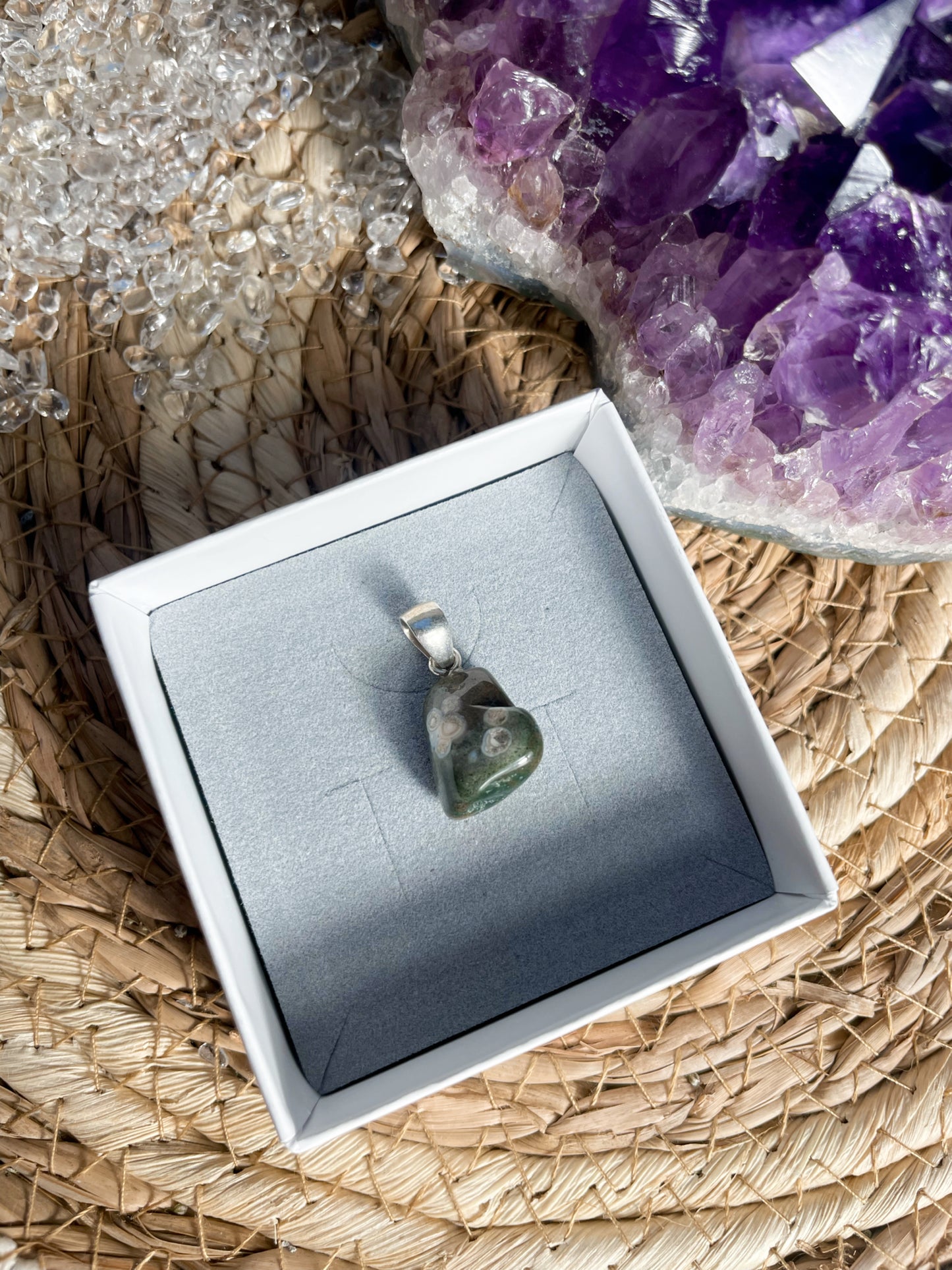 Old Stock Ozean Jaspis Kettenanhänger Nr. 32