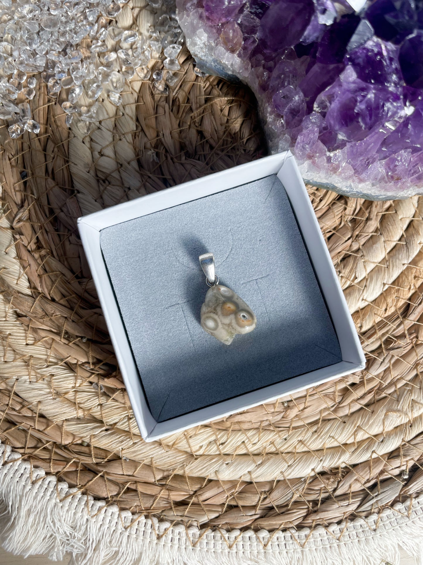 Old Stock Ozean Jaspis Kettenanhänger Nr. 33