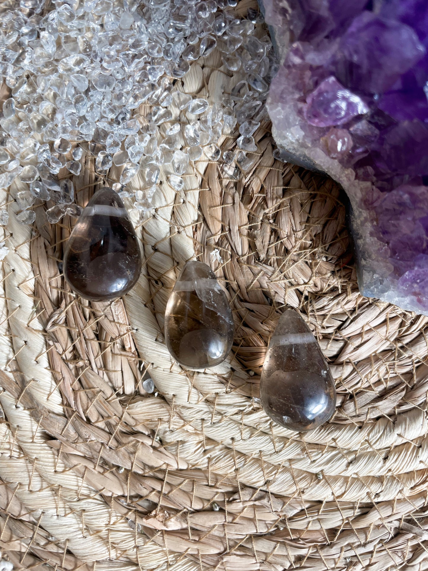 Rauchquarz Anhänger - Tropfen gebohrt