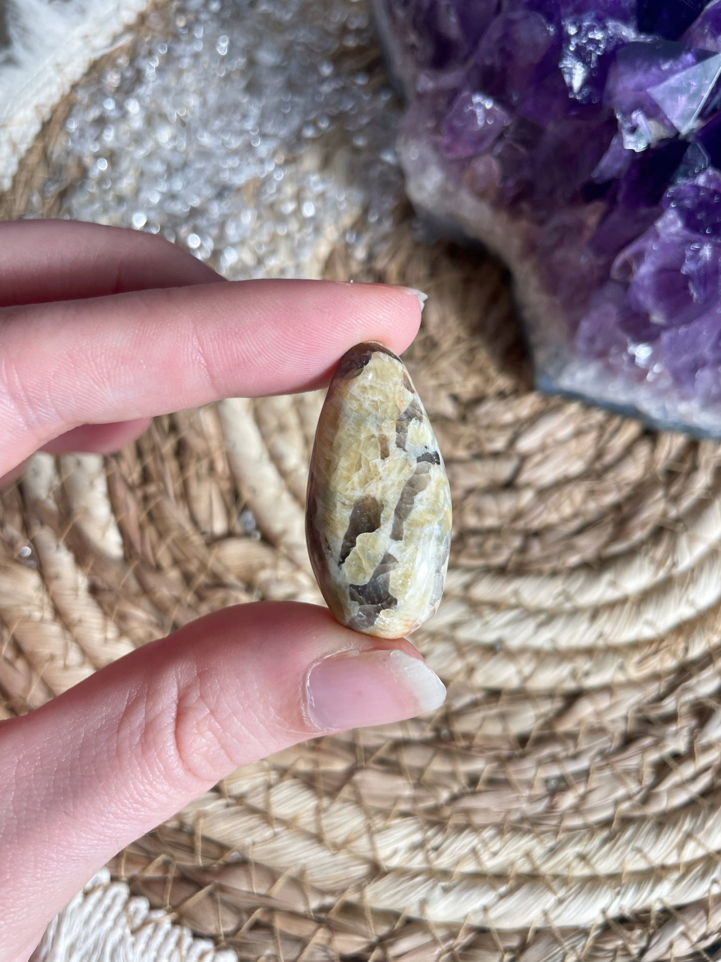 Zebra Feldspat Tropfen gebohrt