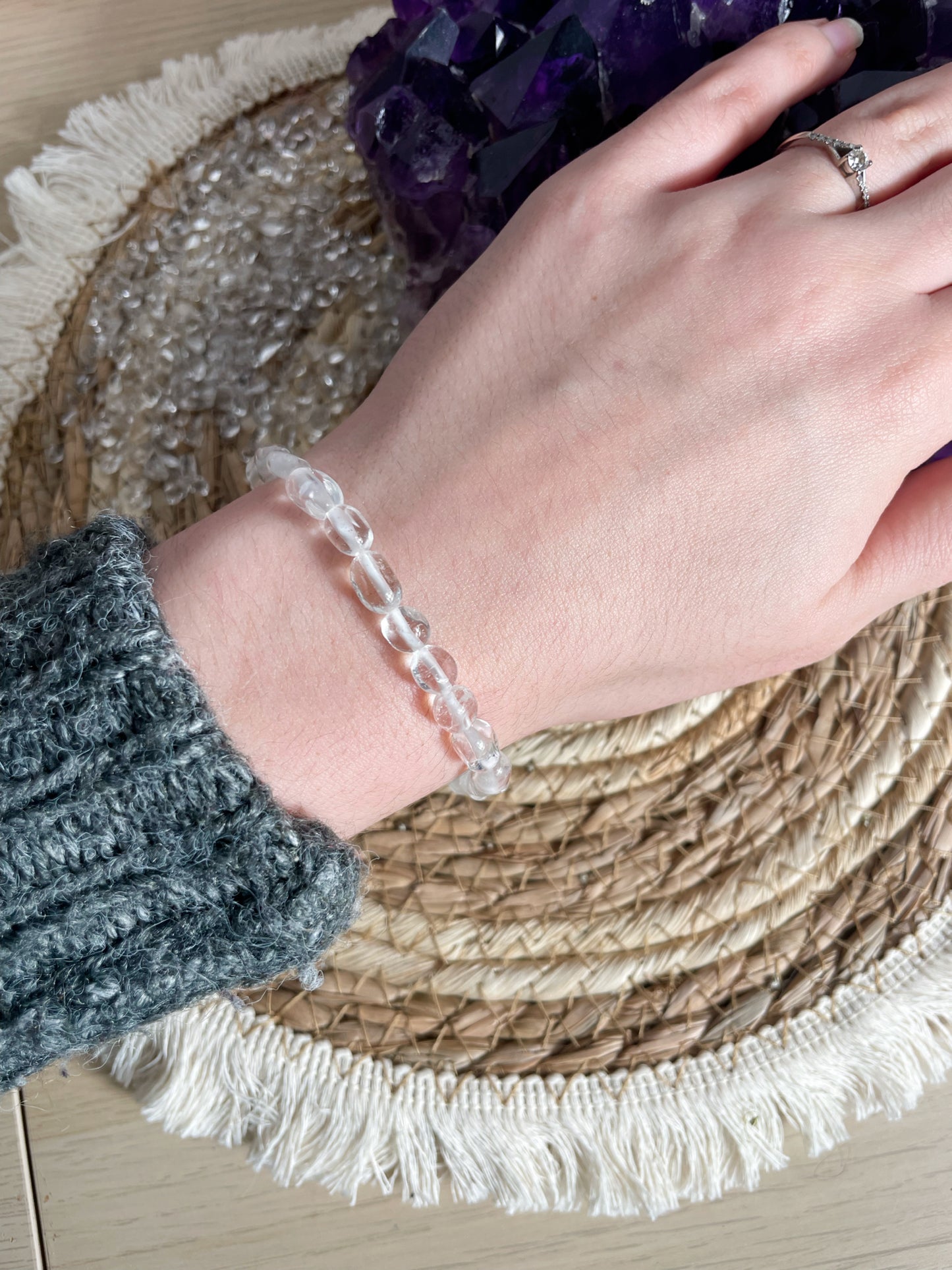 Bergkristall Nugget Armband