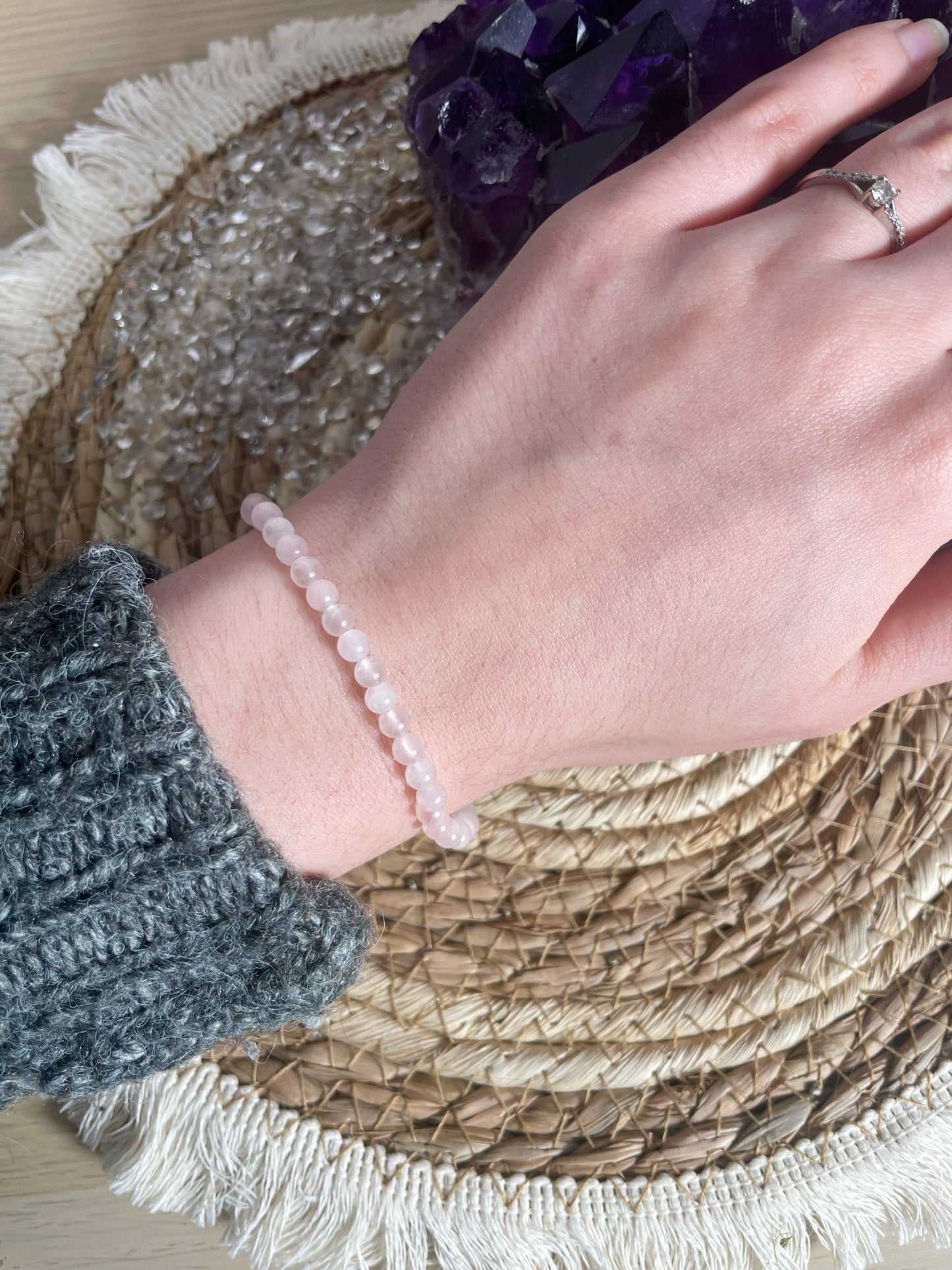 Rosenquarz Armband 4mm