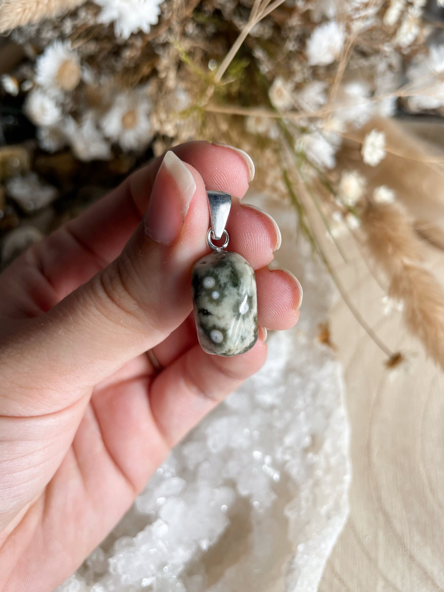 Old Stock Ozean Jaspis Kettenanhänger Nr. 8