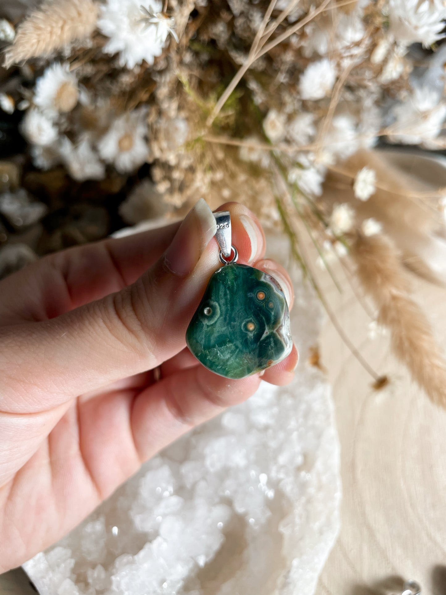 Old Stock Ozean Jaspis Kettenanhänger Nr. 5