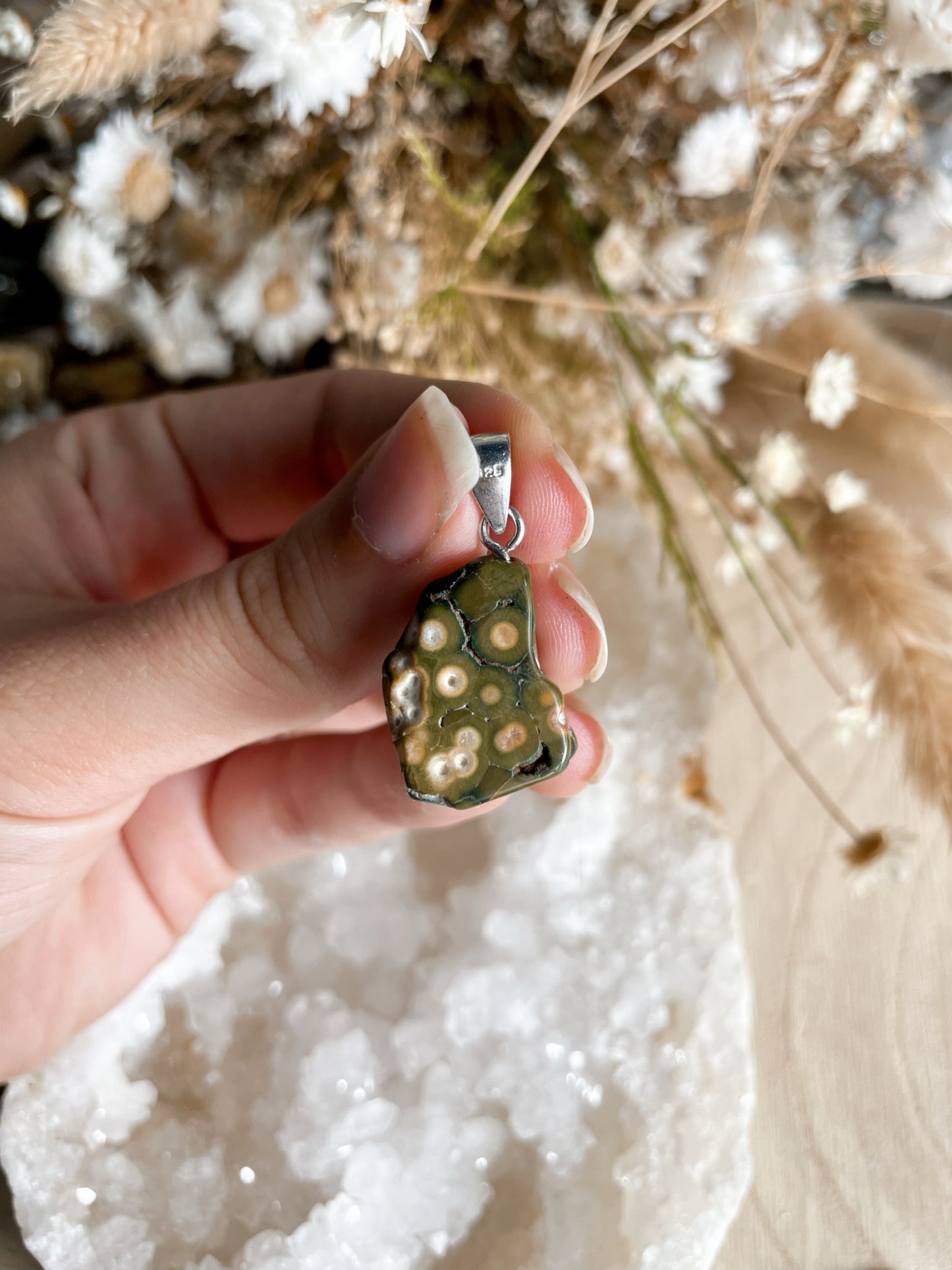 Old Stock Ozean Jaspis Kettenanhänger Nr. 2