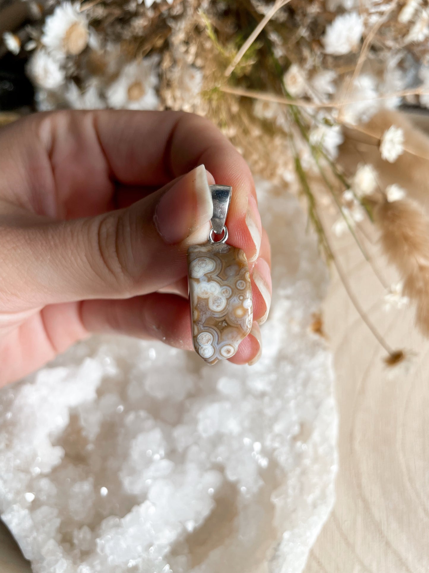 Old Stock Ozean Jaspis Kettenanhänger Nr. 1