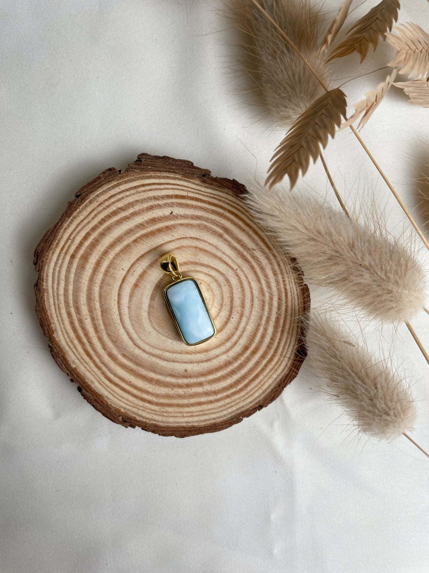 Larimar Anhänger, Nr. 2, vergoldet