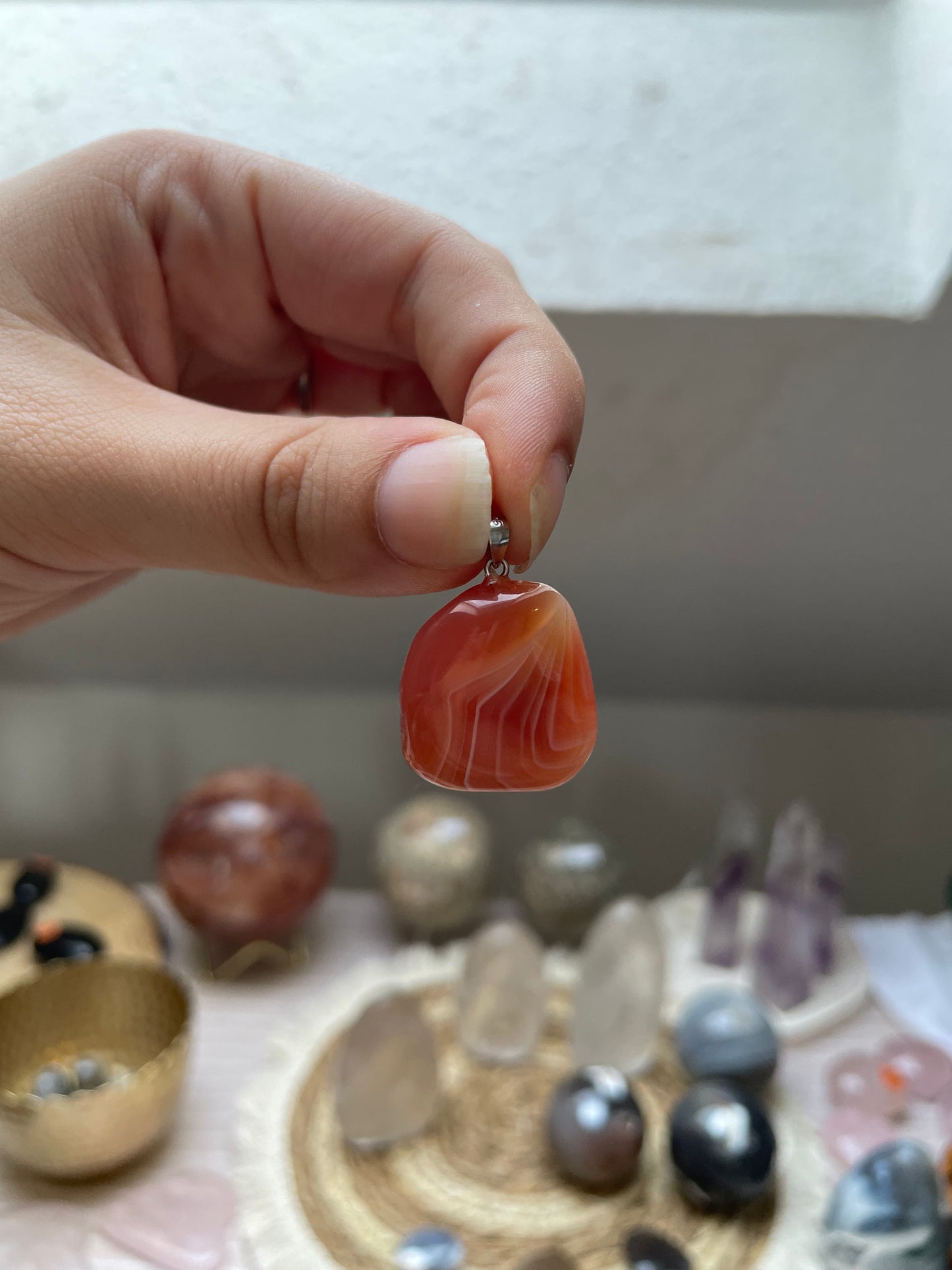 Aprikosenachat Anhänger