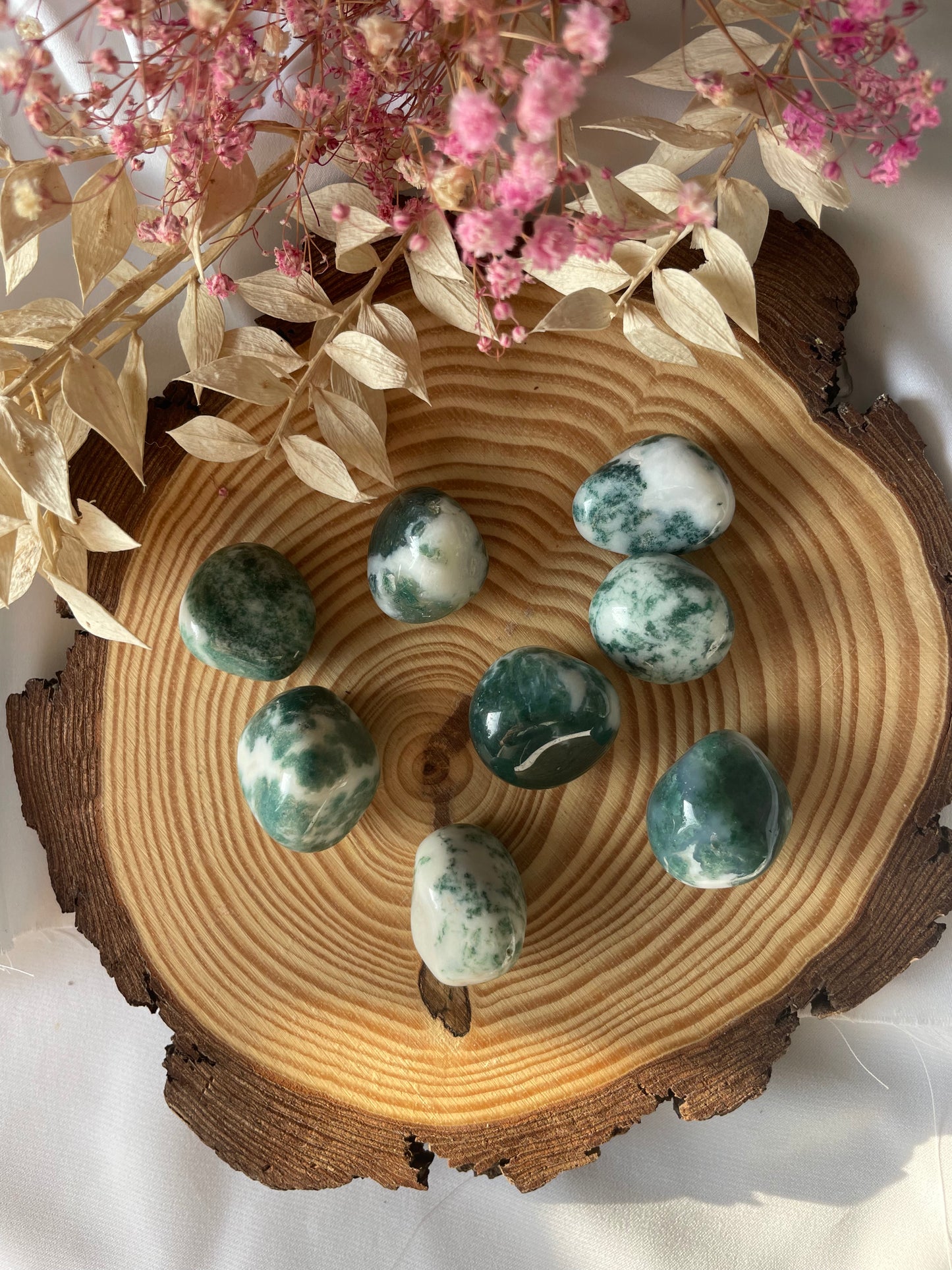 Moosachat / Baumachat Trommelstein