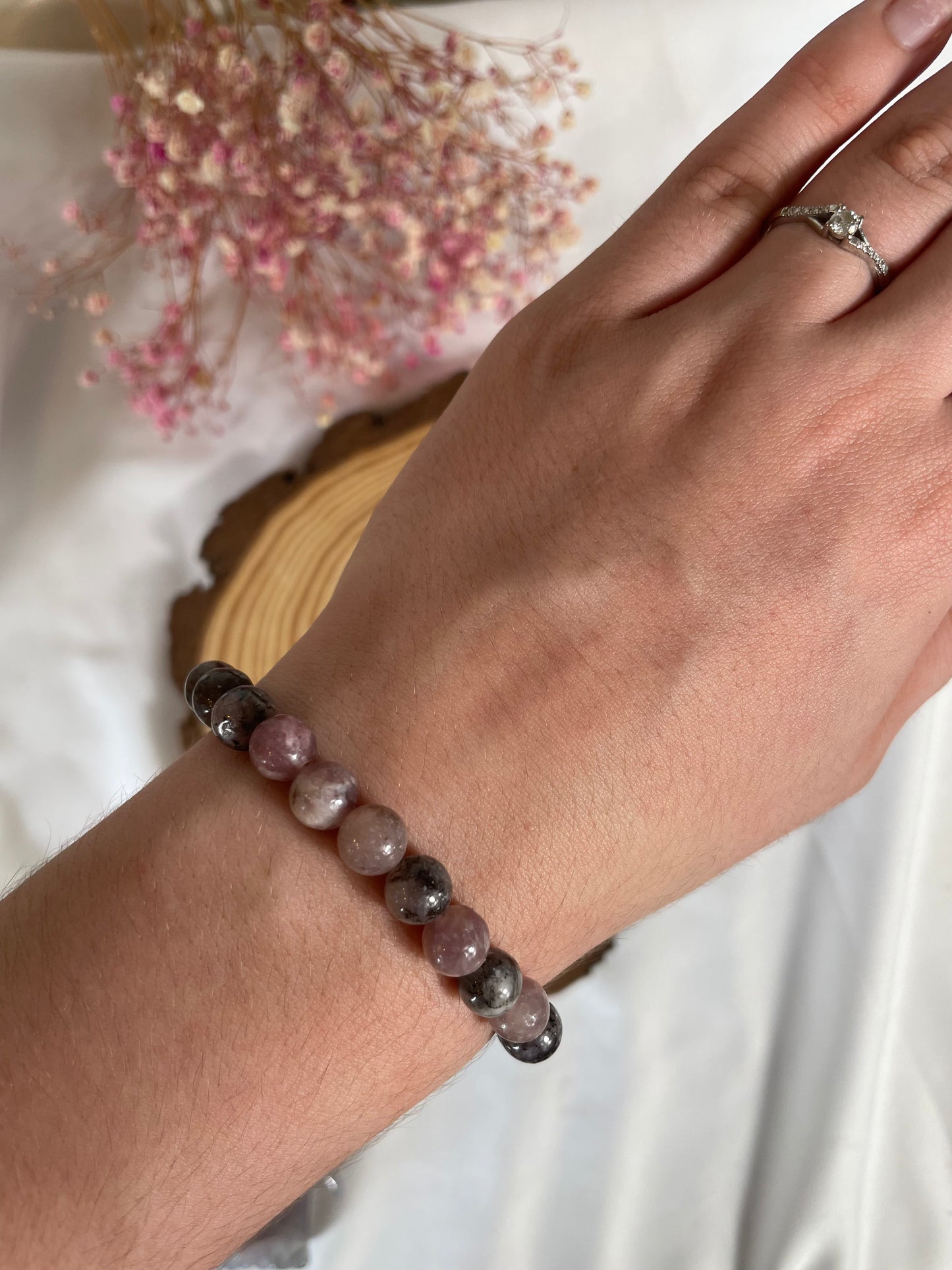 Erdbeerquarz Kugelarmband 8mm