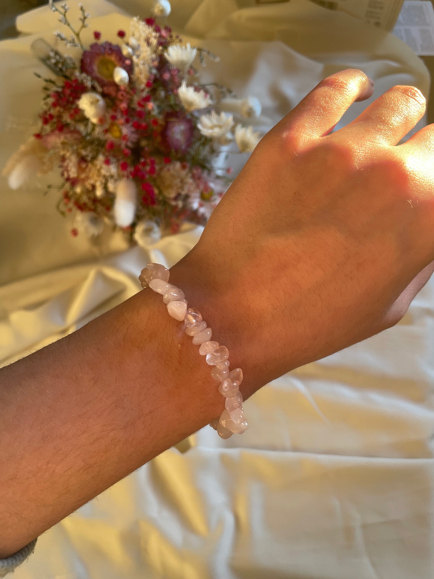 Rosenquarz Splitterarmband