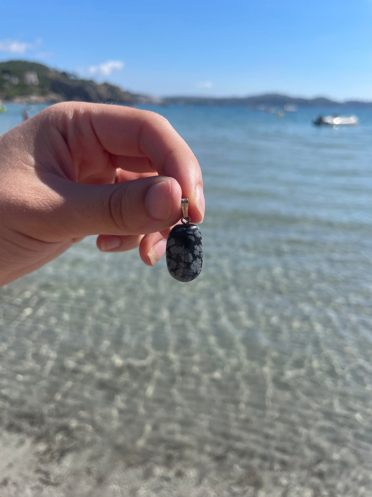 Schneeflockenobsidian Kettenanhänger