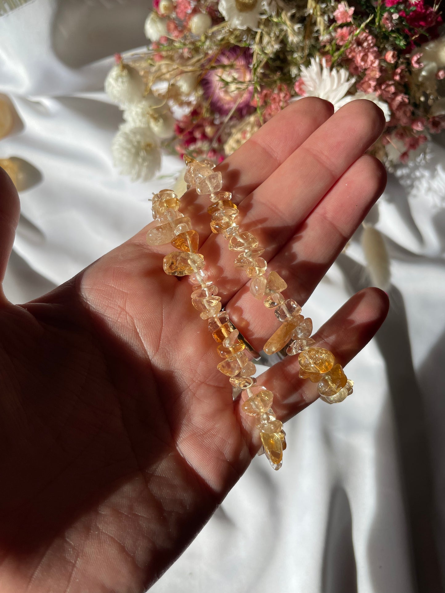Citrin gebrannt Splitterarmband