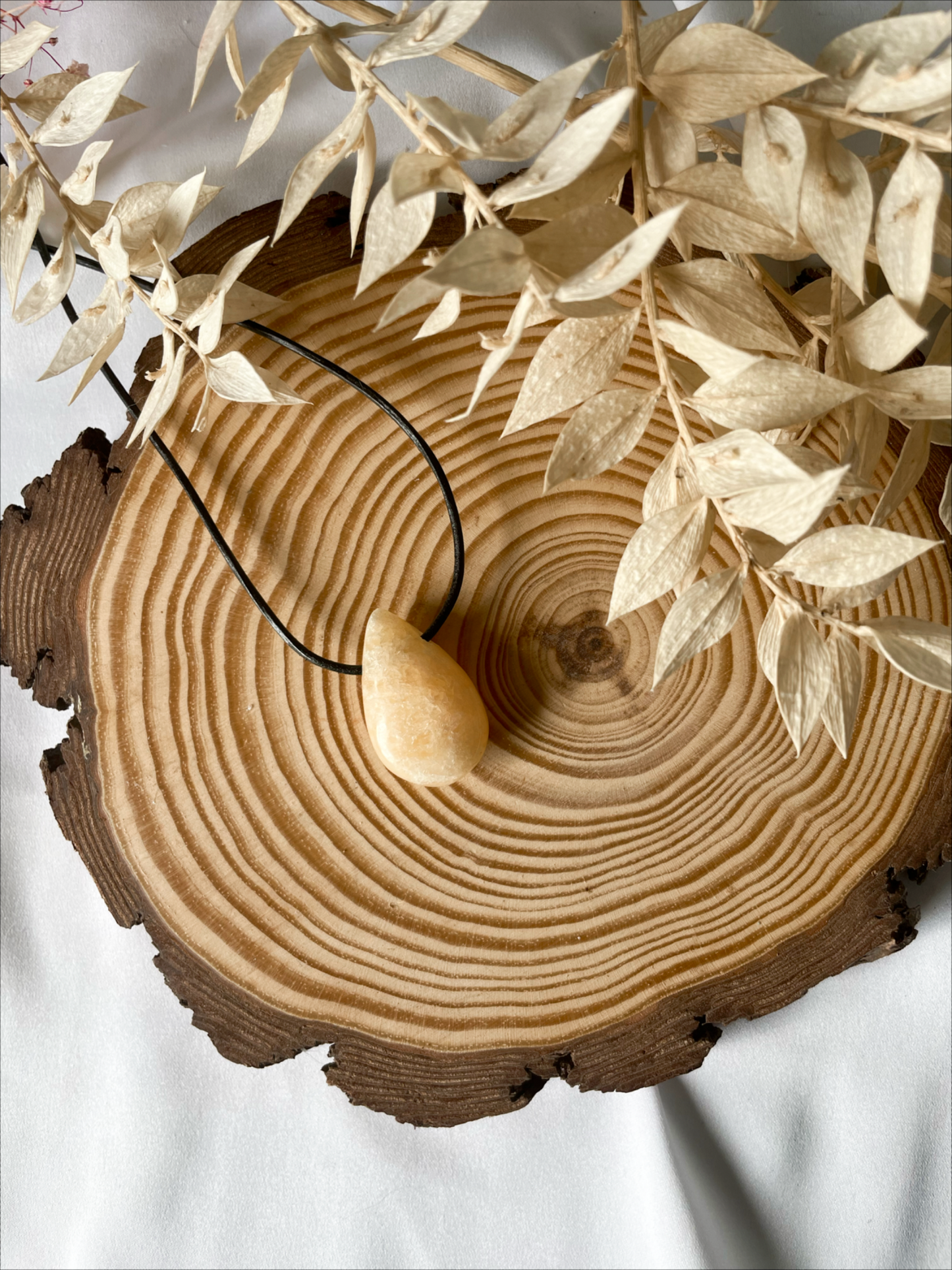 Orangencalcit Kettenanhänger gebohrt