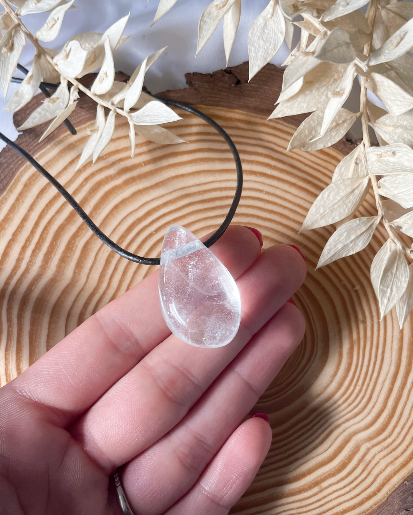 Bergkristall Kettenanhänger gebohrt