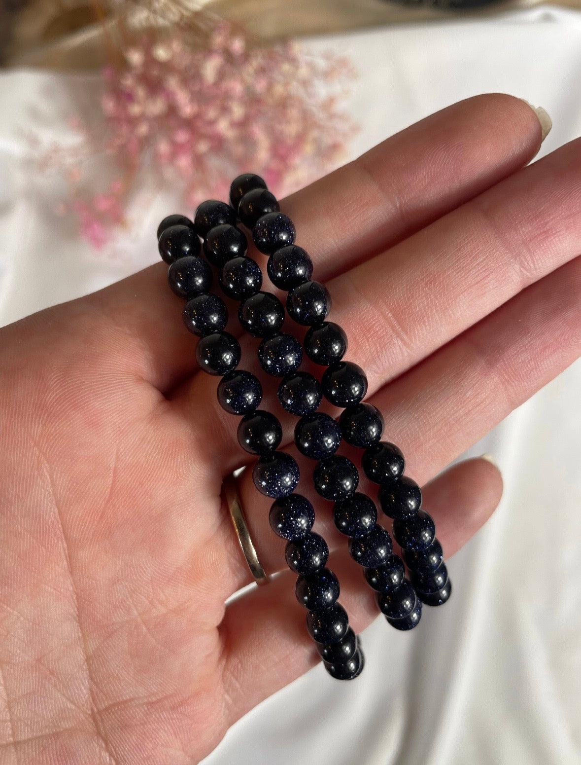 Blaufluss Kugelarmband - 6mm