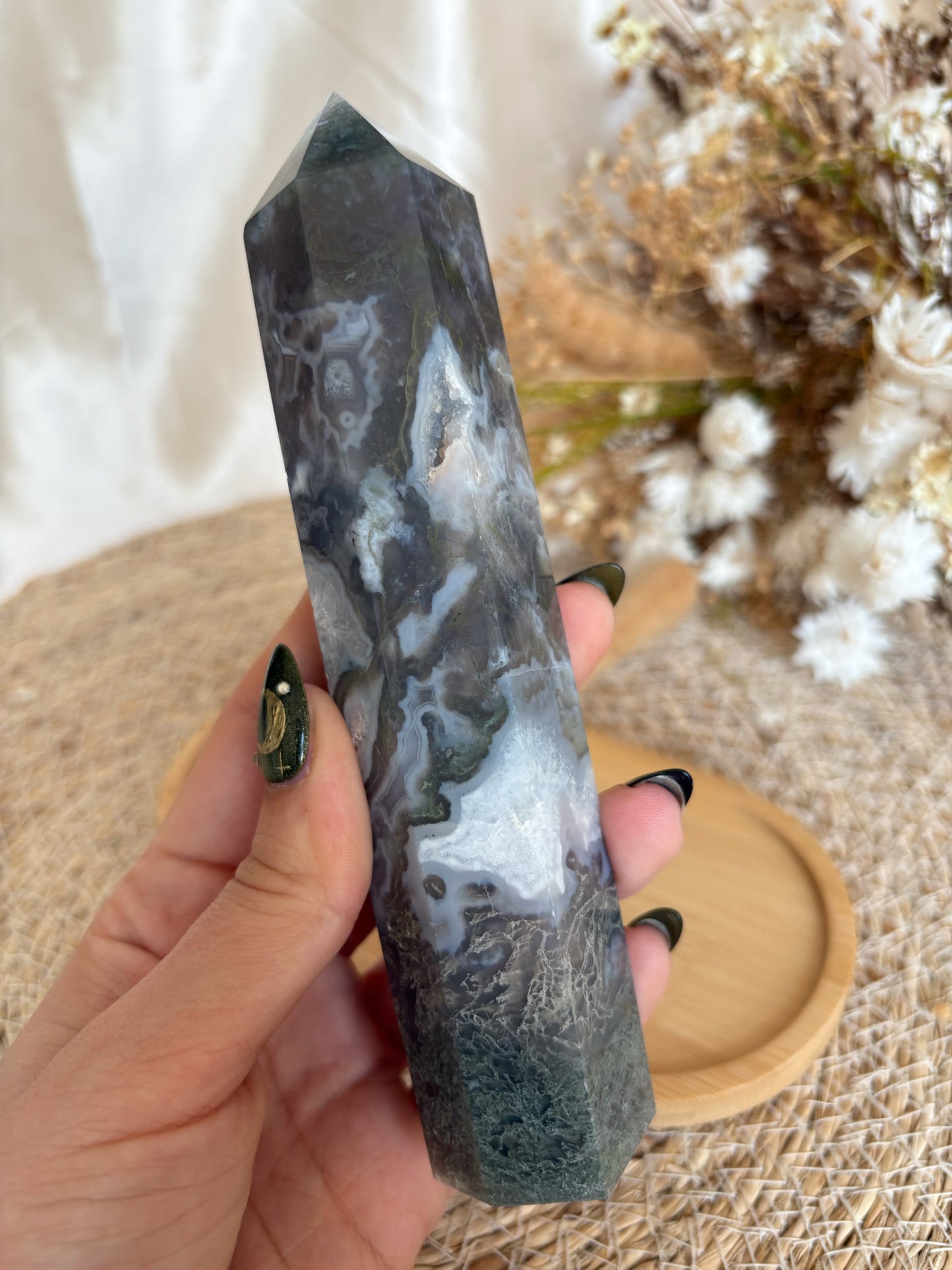 Druzy Moosachat Spitze Nr. 1