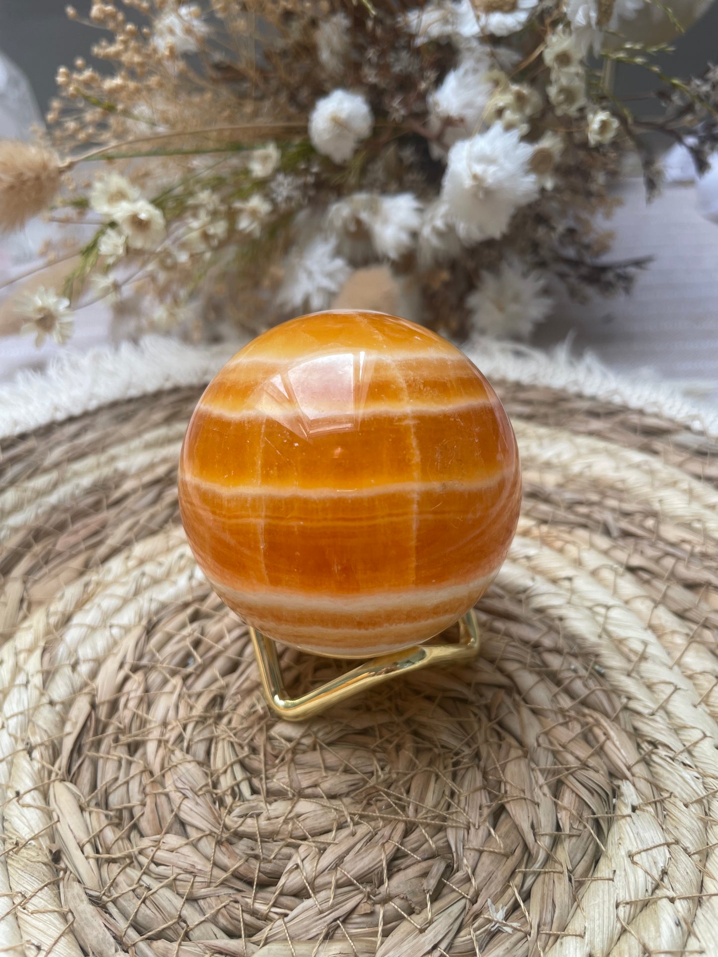 Orangencalcit Kugel A46