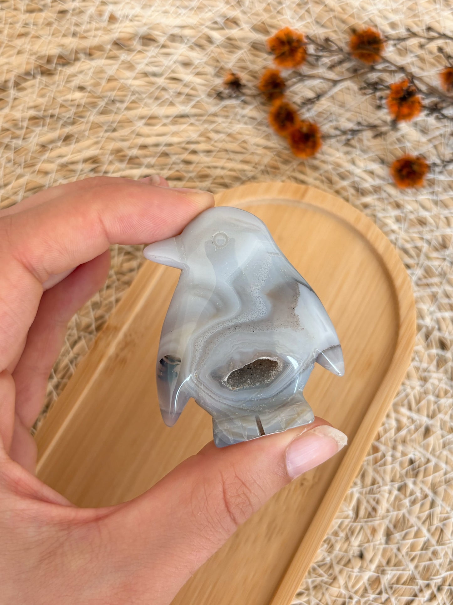 Druzy Achat Pinguin