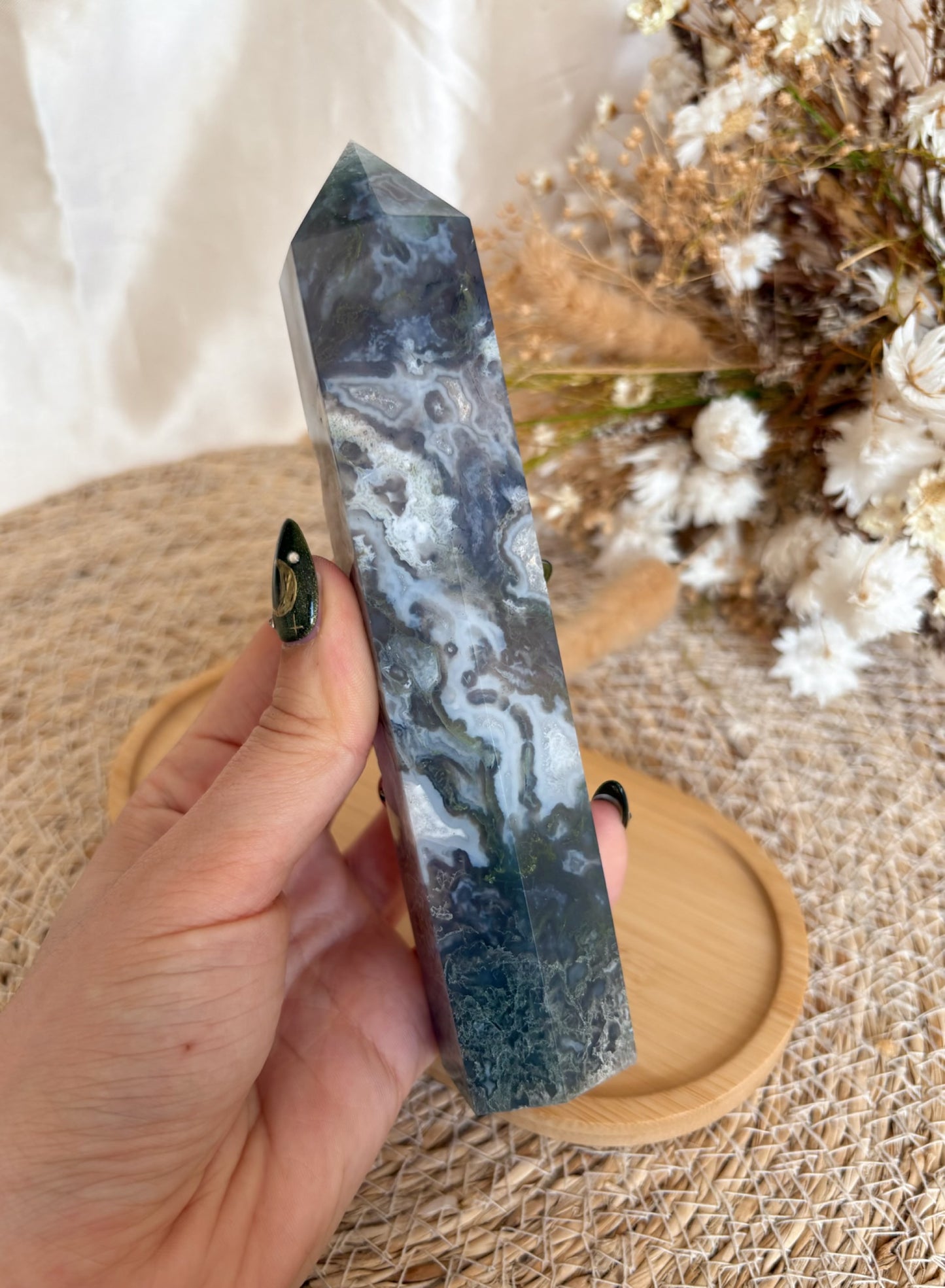 Druzy Moosachat Spitze Nr. 1