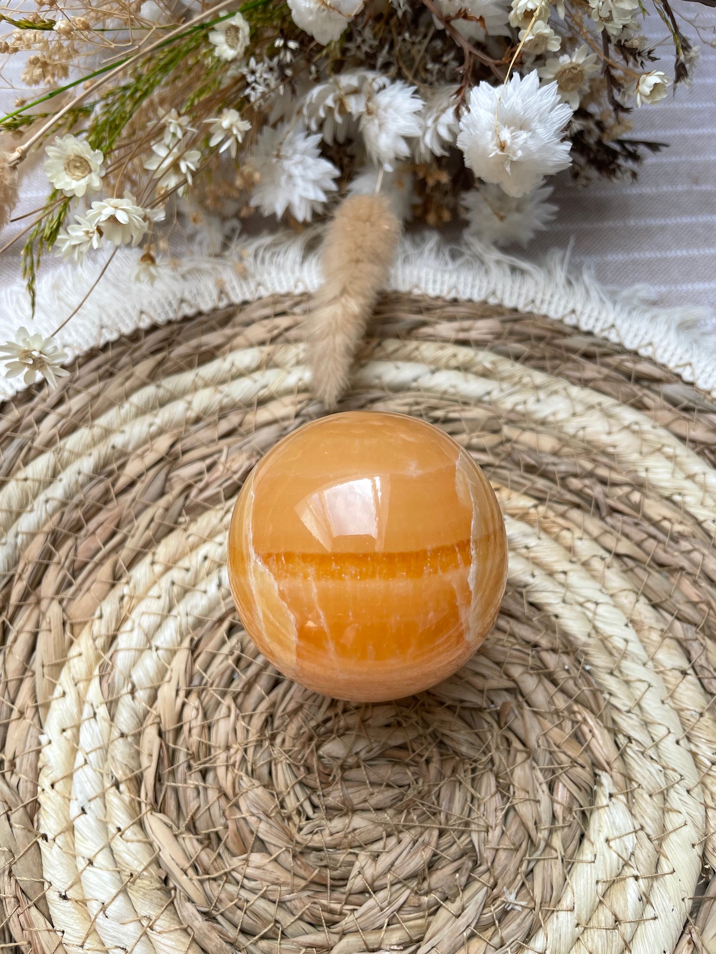 Orangencalcit Kugel Nr. 2