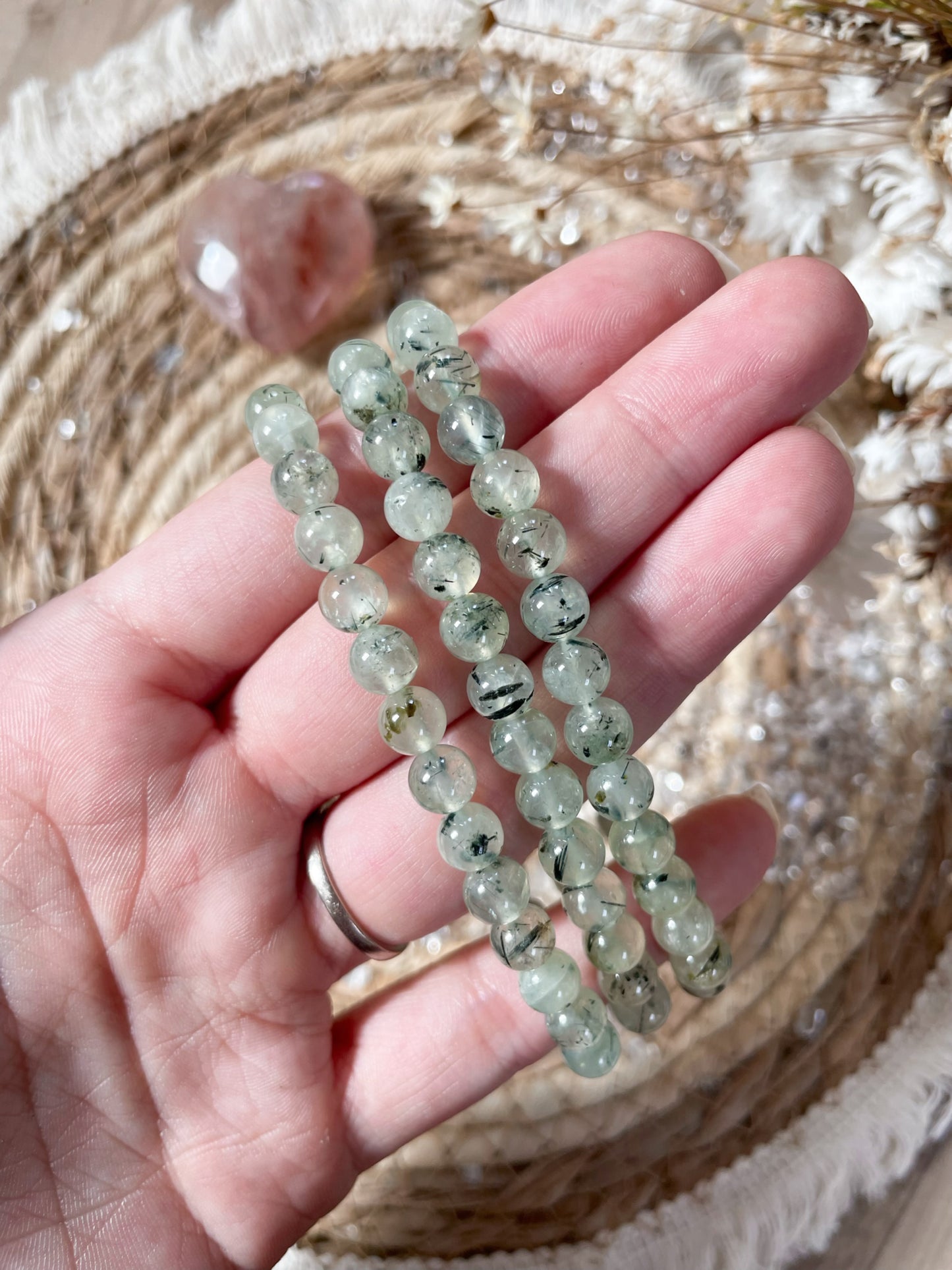 Prehnit Armband 6mm