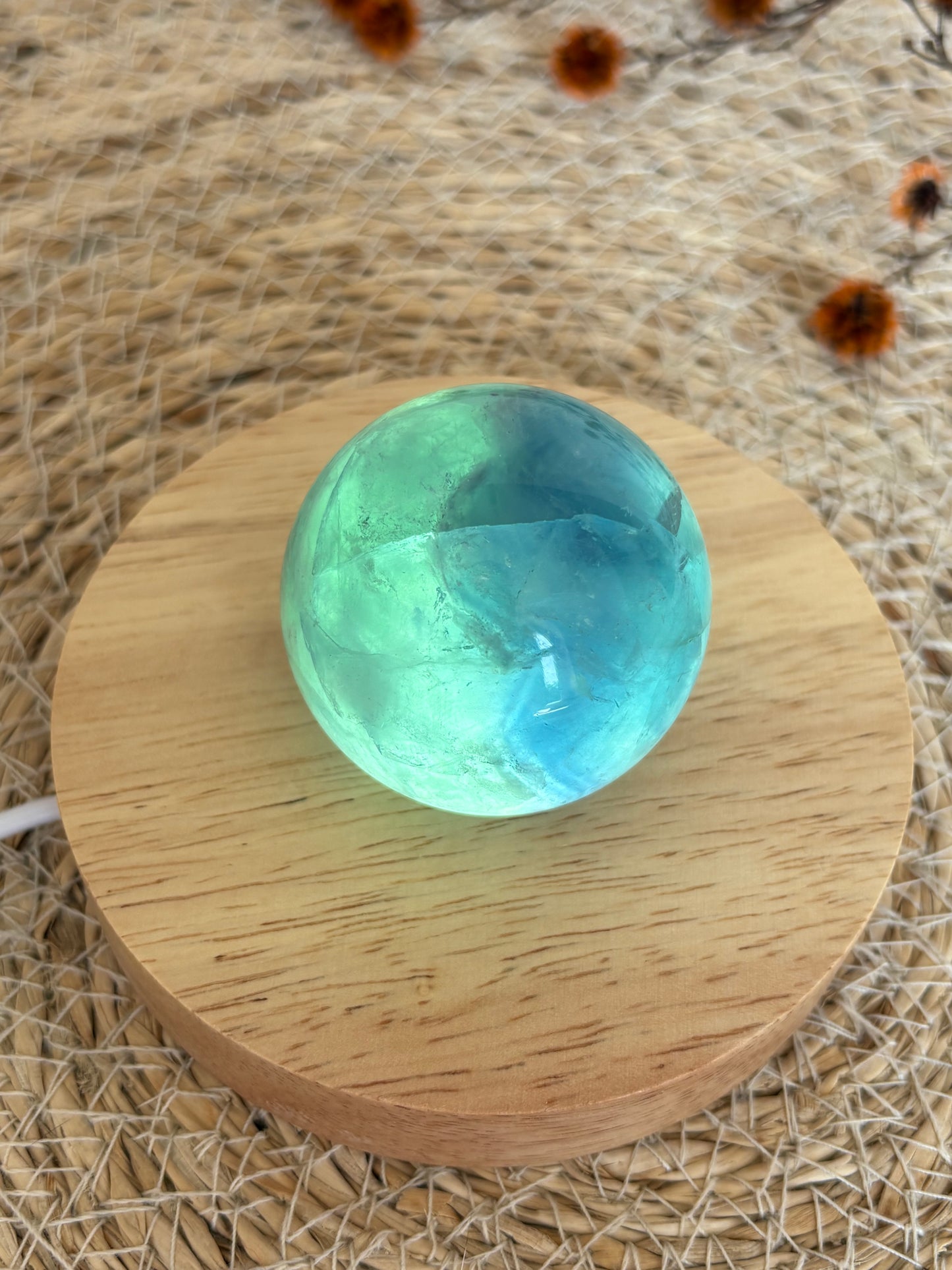 Blau-grüne Fluorit Kugel BA49