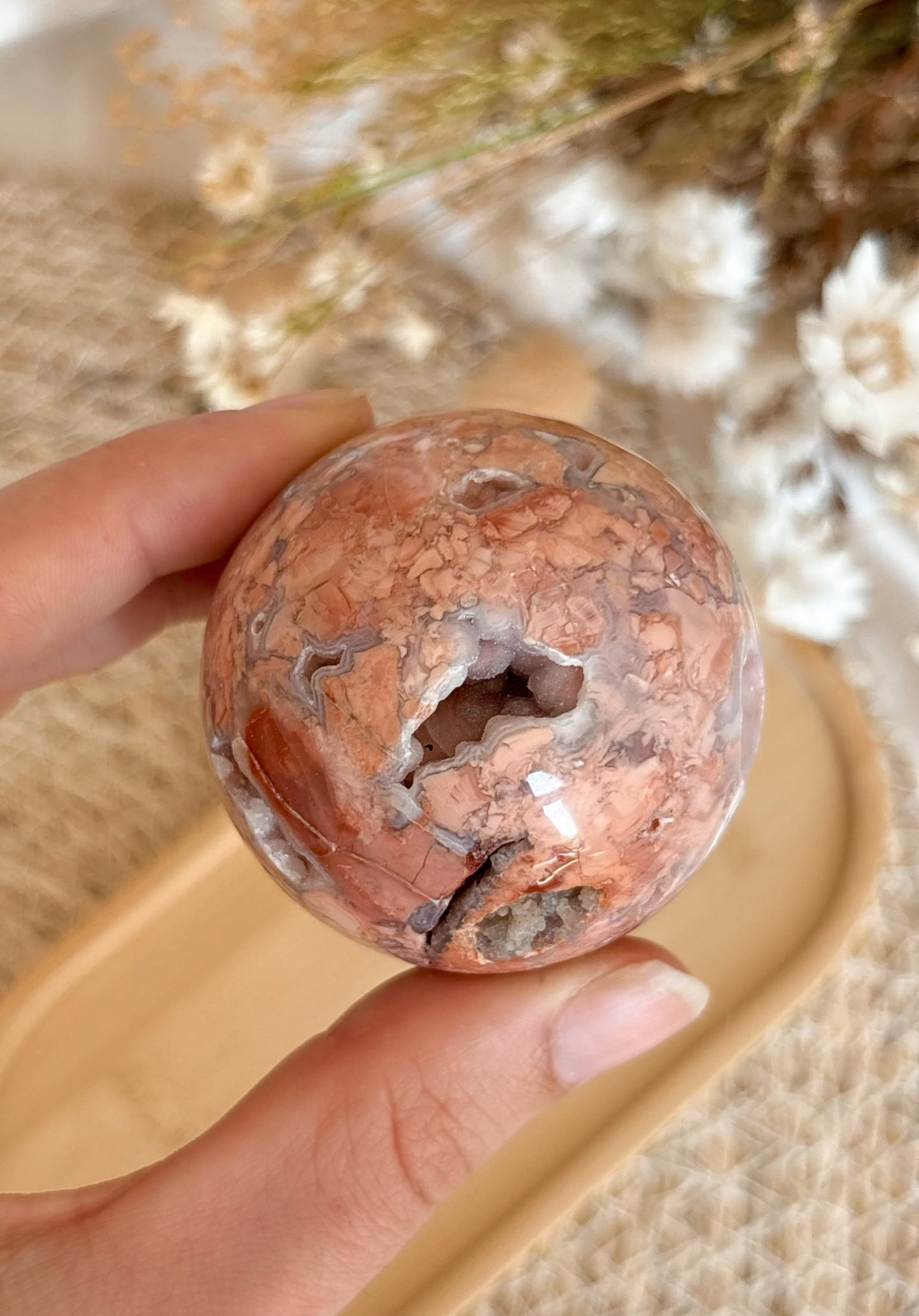 Druzy Cotton Candy Achat Kugel Nr. 2