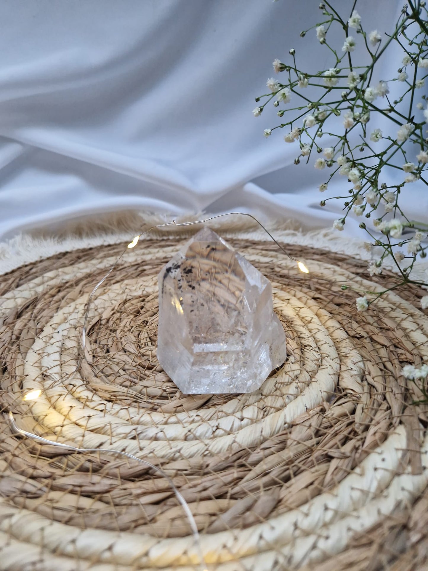 Bergkristall Spitze mit Einschlüssen, Extra Qualität