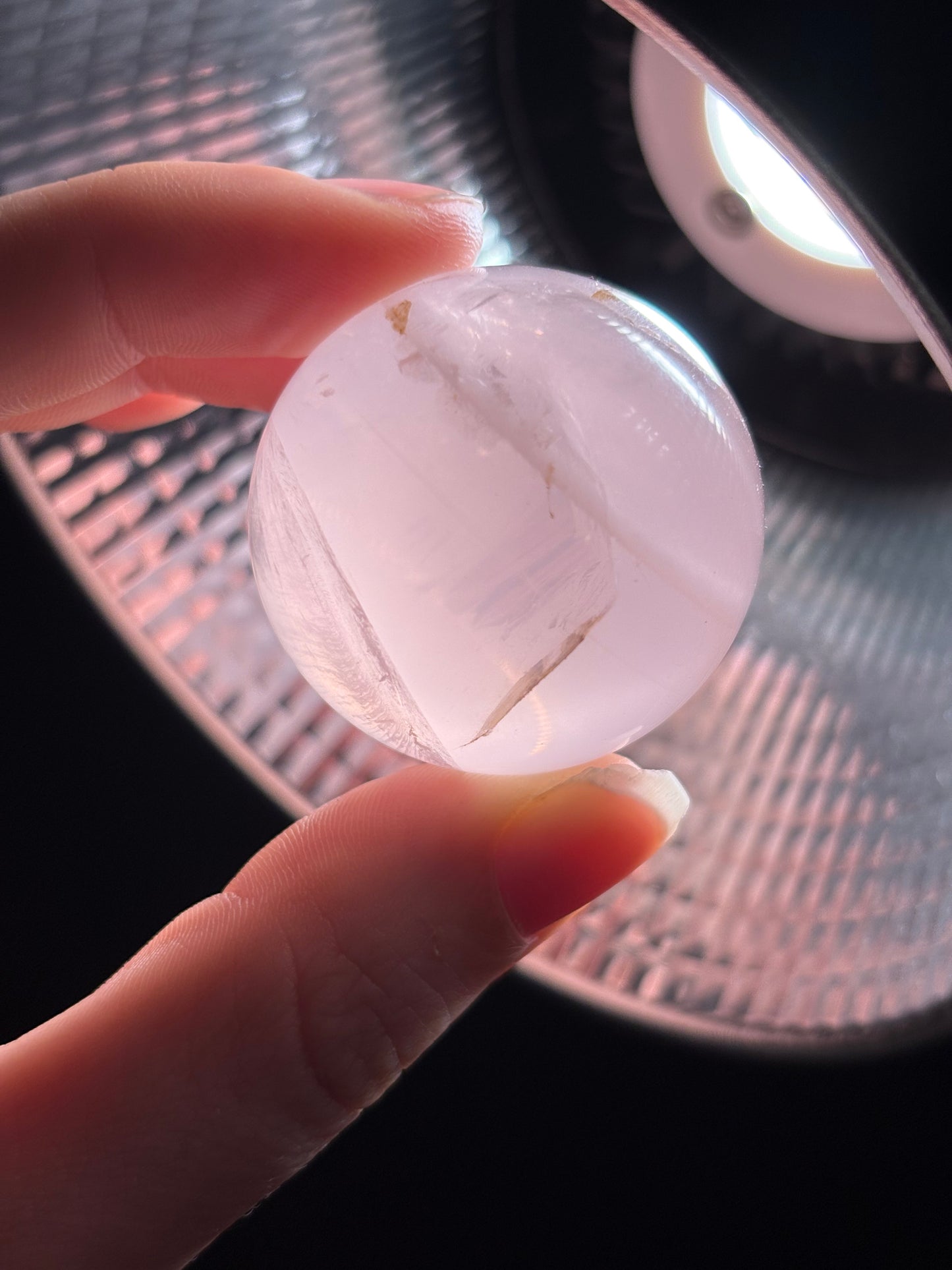 Transparente Rosenquarz Kugel mit Stern, High Quality ⭐️ Nr. 1