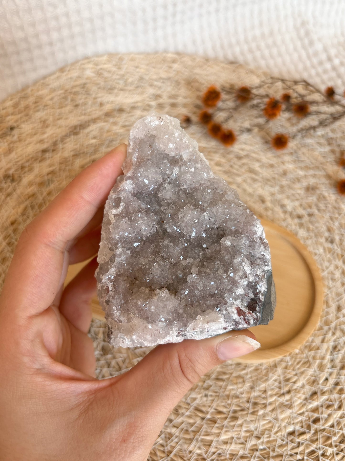 Galaxy Amethyst mit rotem Hämatit