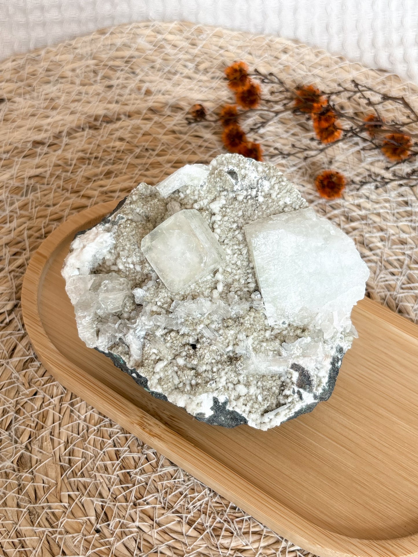 Indischer Mineralien-Mix mit Calcitwürfeln