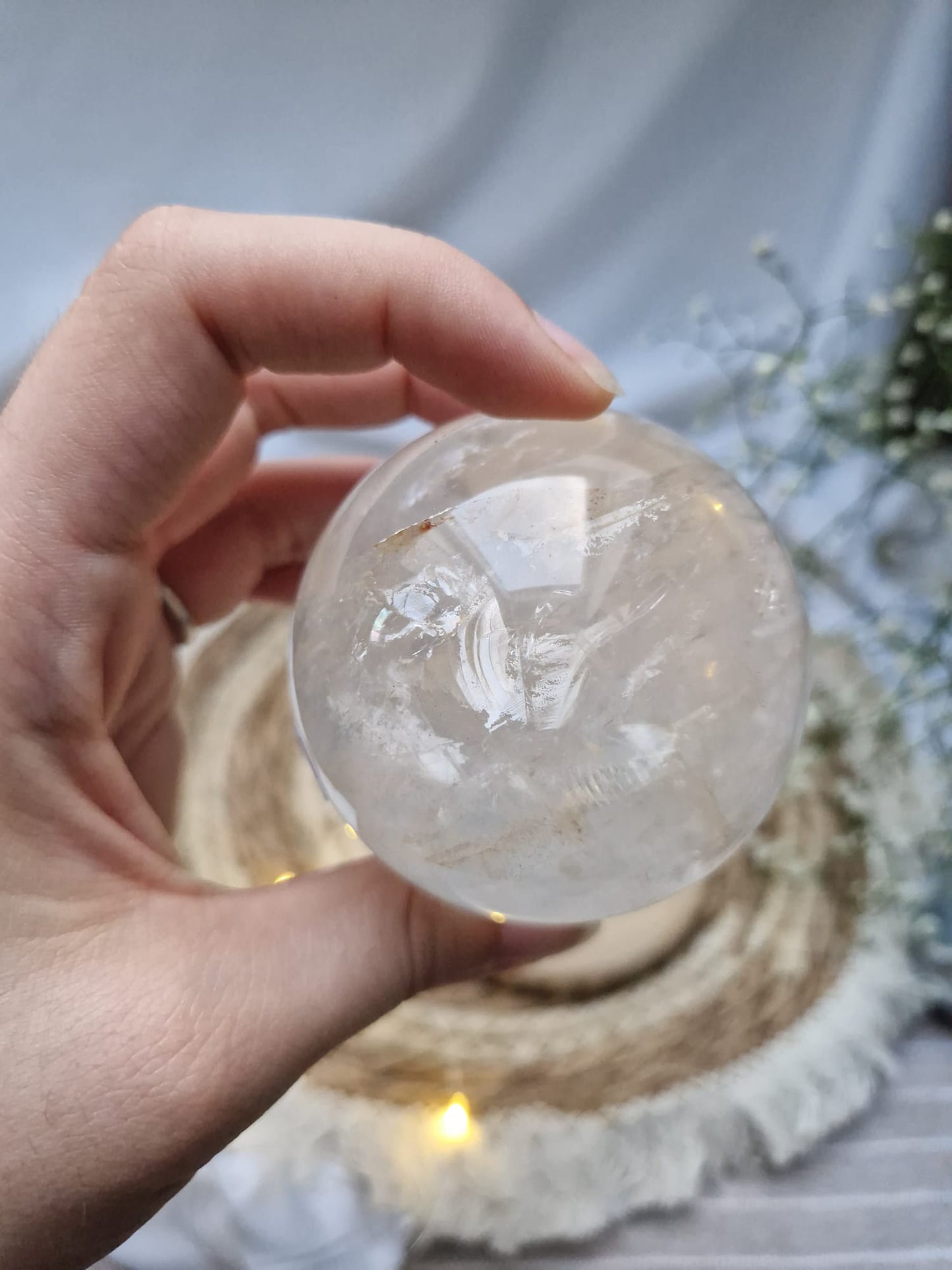 Bergkristall Kugel mit Golden Healer