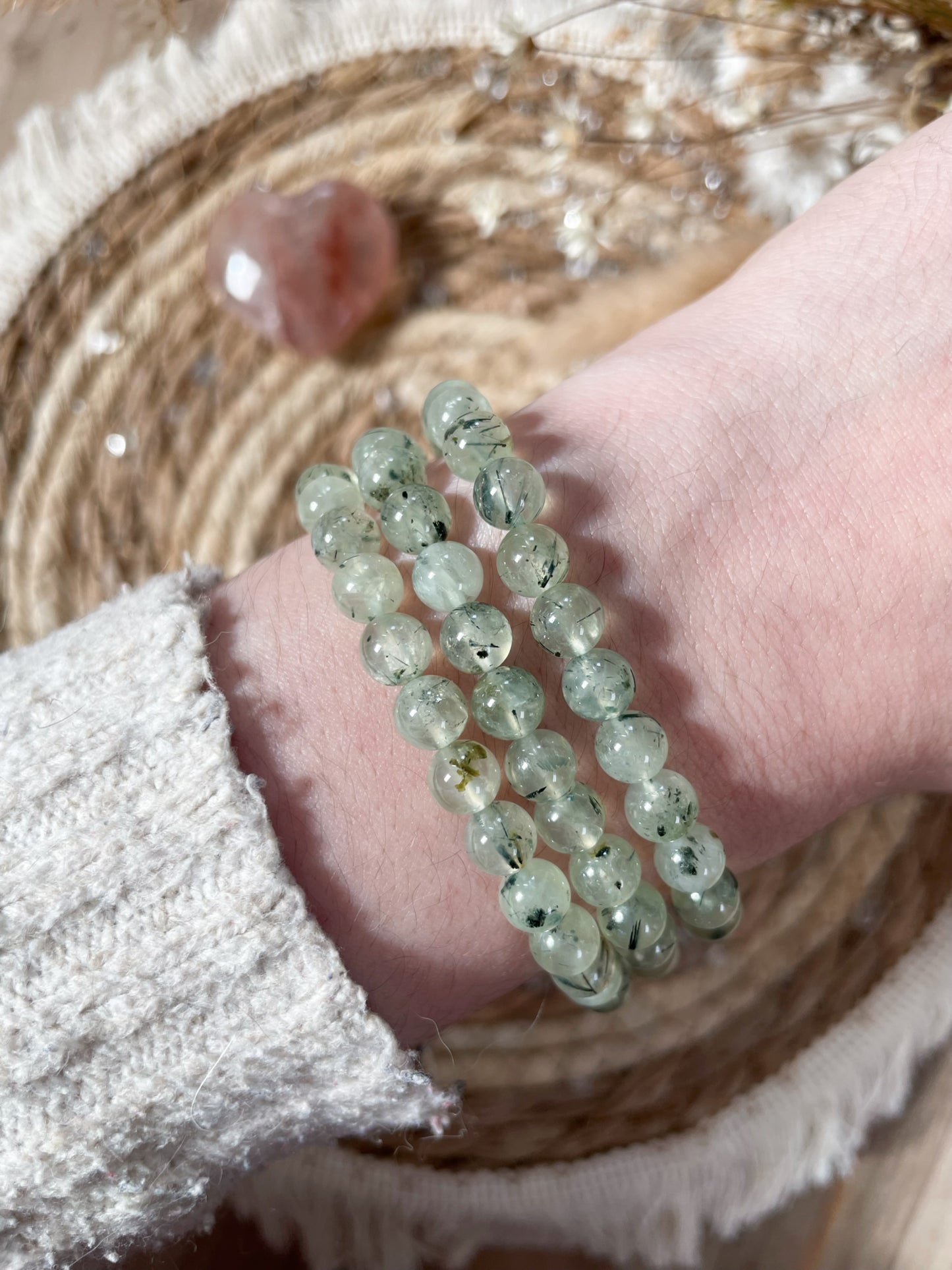 Prehnit Armband 6mm