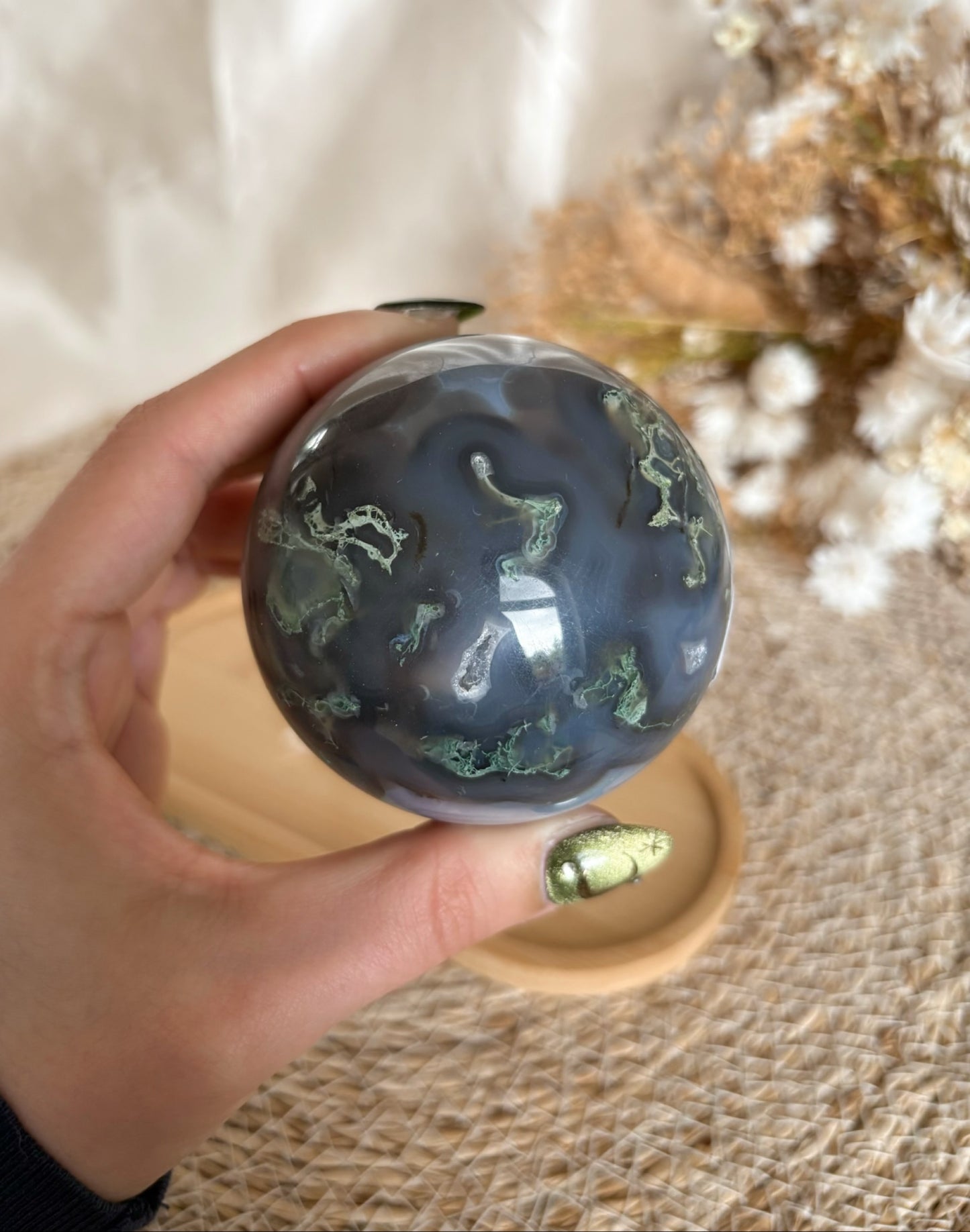 Druzy Moosachat Kugel M65