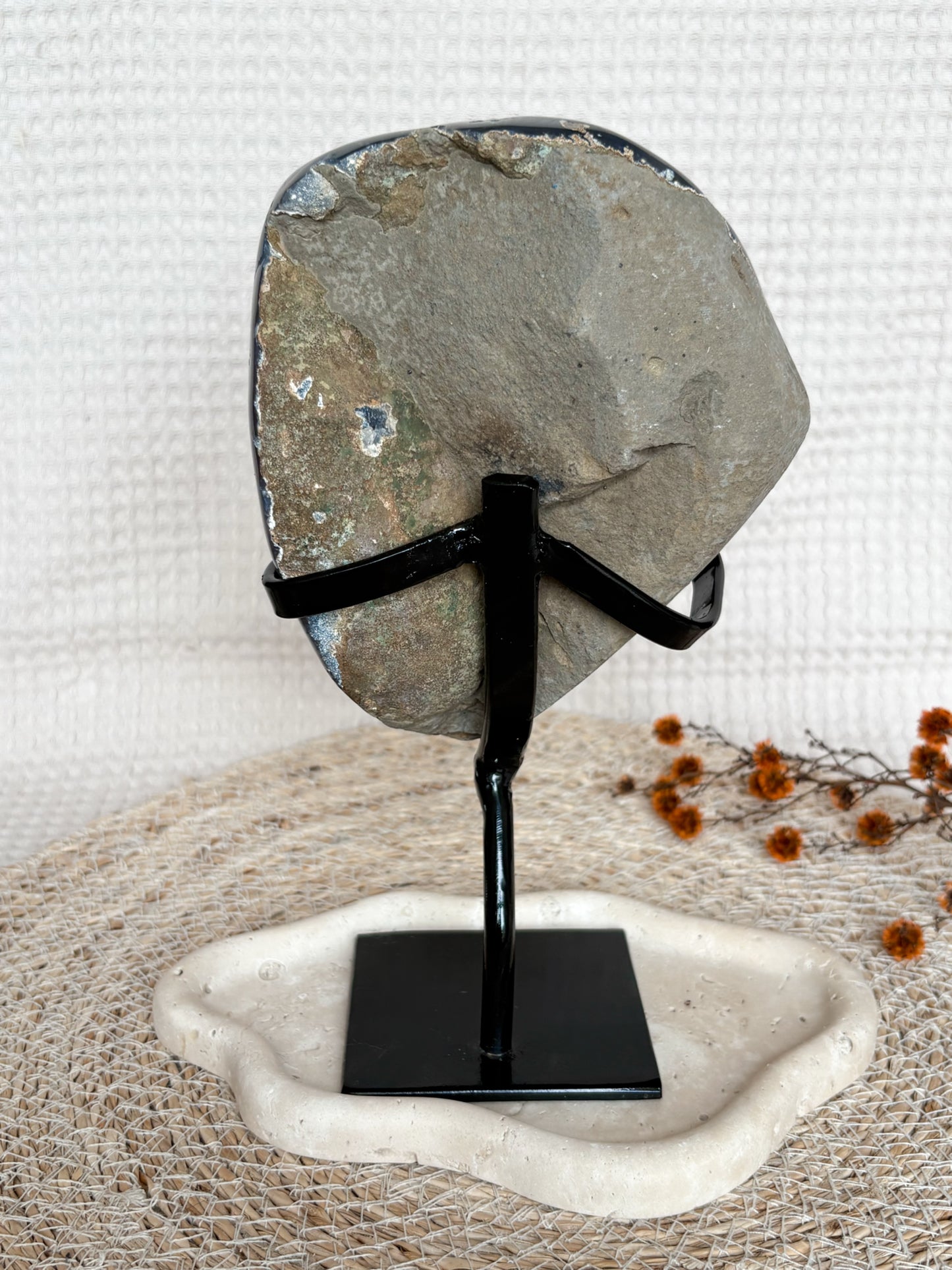 XL Amethyst mit Achat aus Uruguay auf Ständer