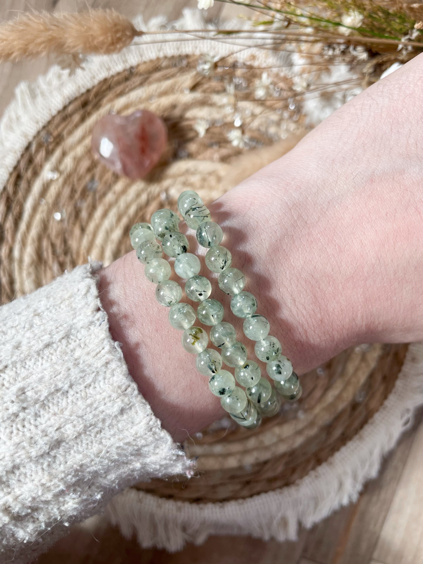 Prehnit Armband 6mm