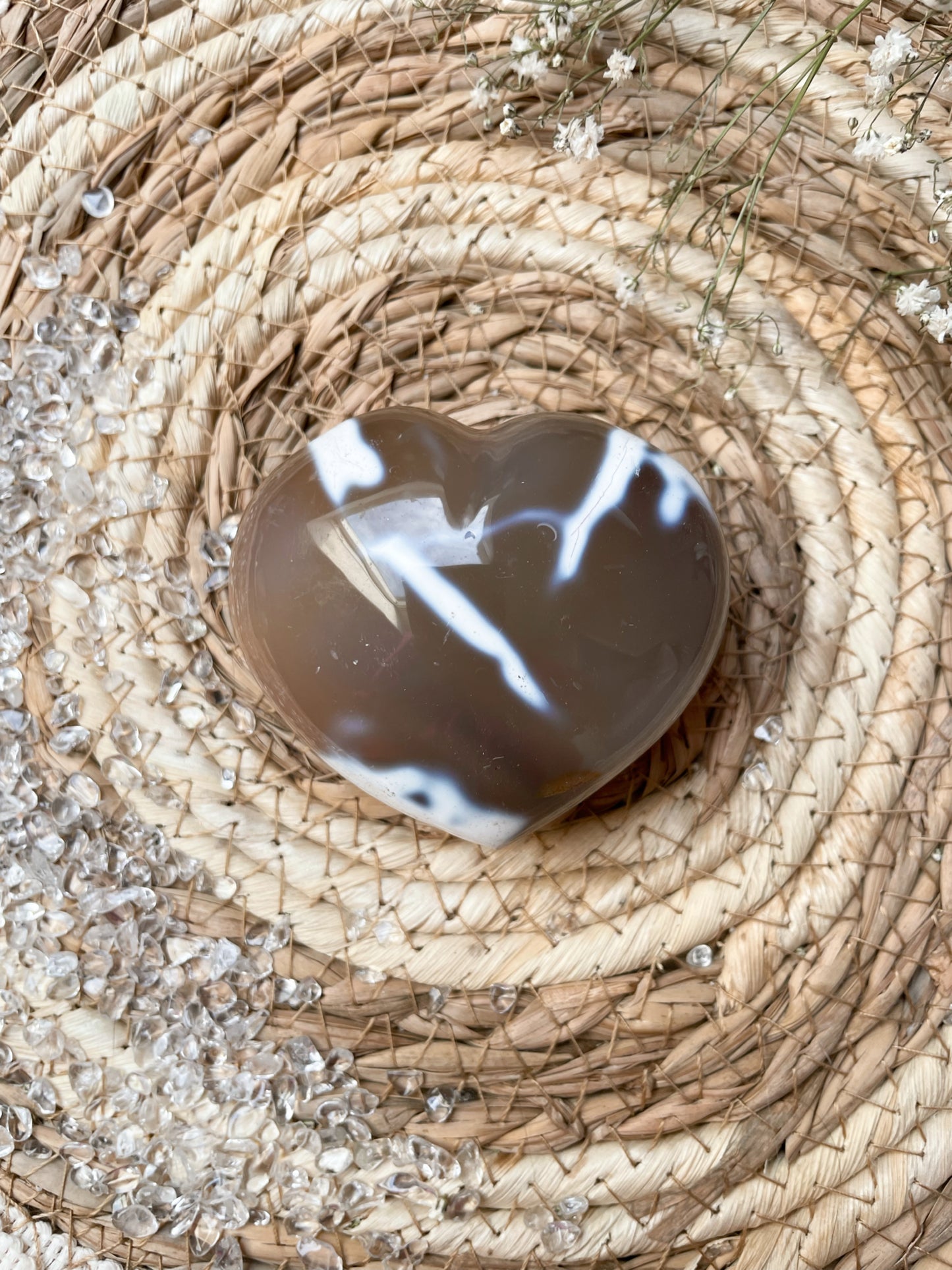 Orca Achat Herz - braun