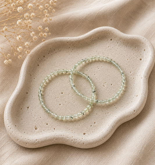 Prehnit Kugelarmband - 4mm