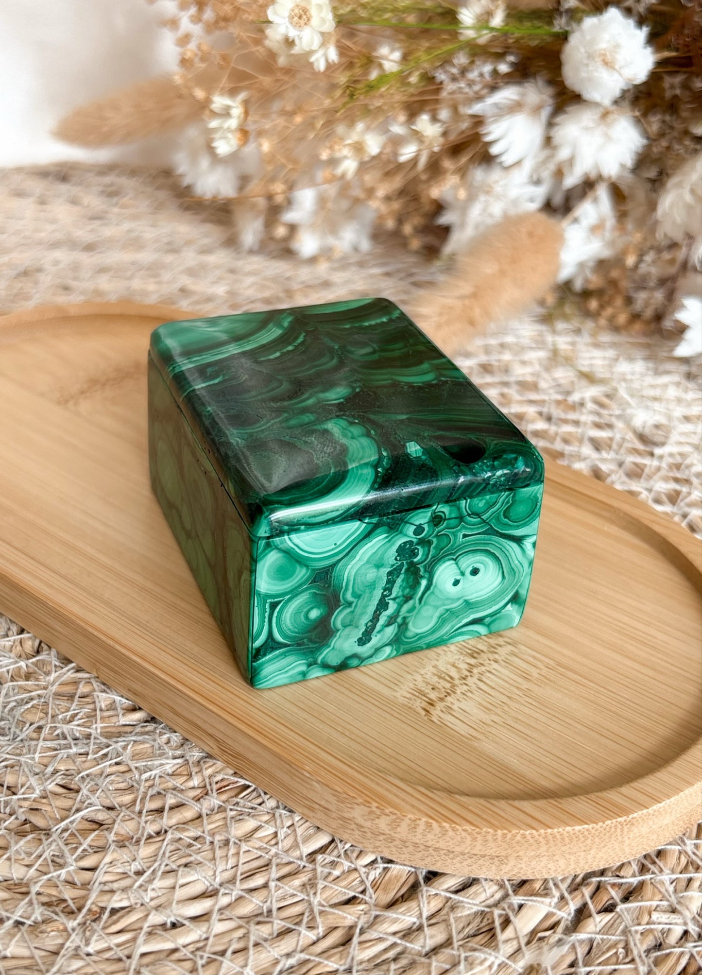 Malachit Box mit Deckel, Extra Qualität