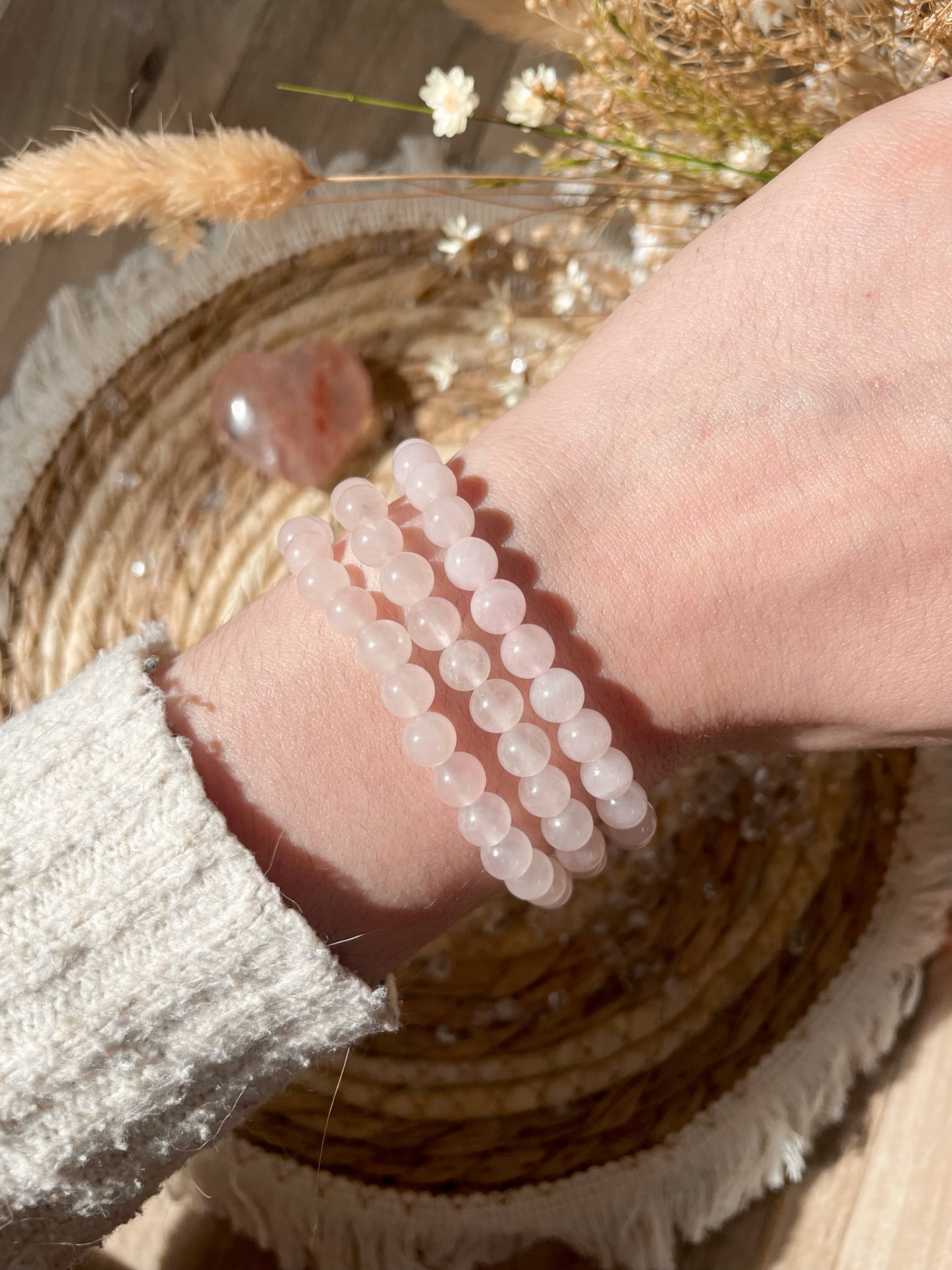 Rosenquarz Armband 6mm