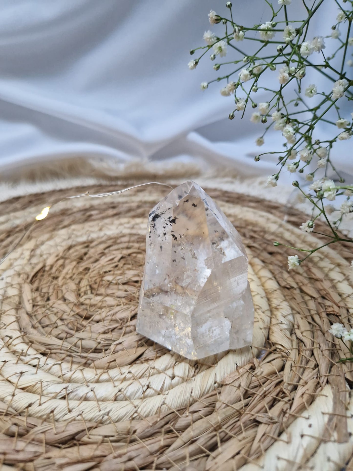 Bergkristall Spitze mit Einschlüssen, Extra Qualität