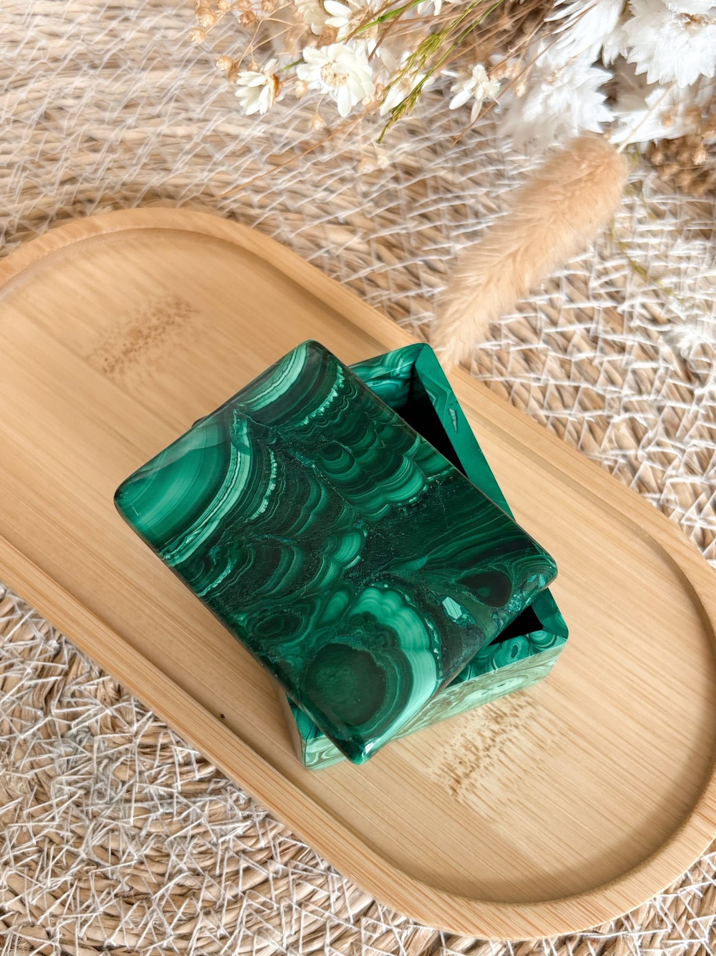 Malachit Box mit Deckel, Extra Qualität