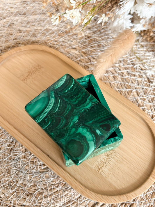 Malachit Box mit Deckel, Extra Qualität