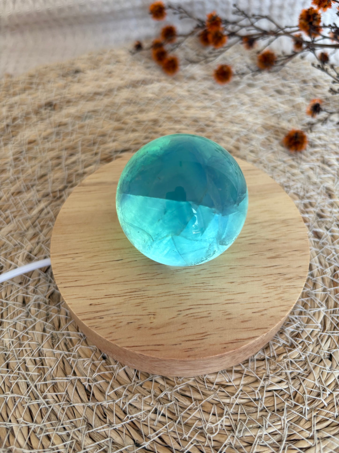 Blau-grüne Fluorit Kugel BA49