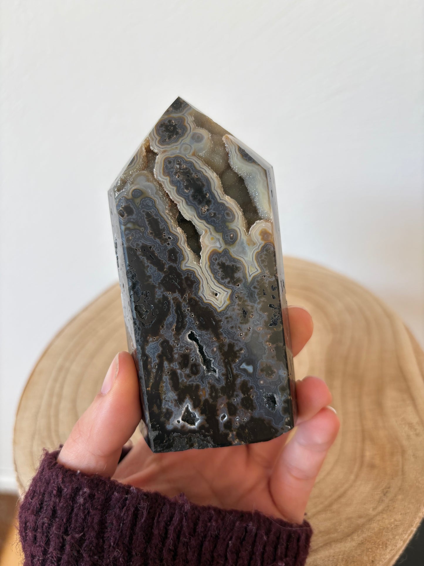 Druzy Achat Spitze DA68
