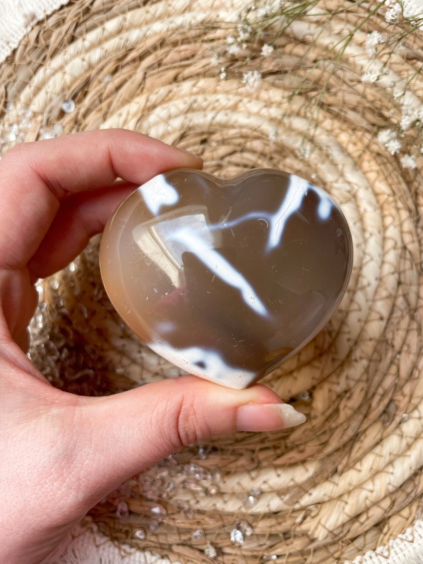 Orca Achat Herz - braun