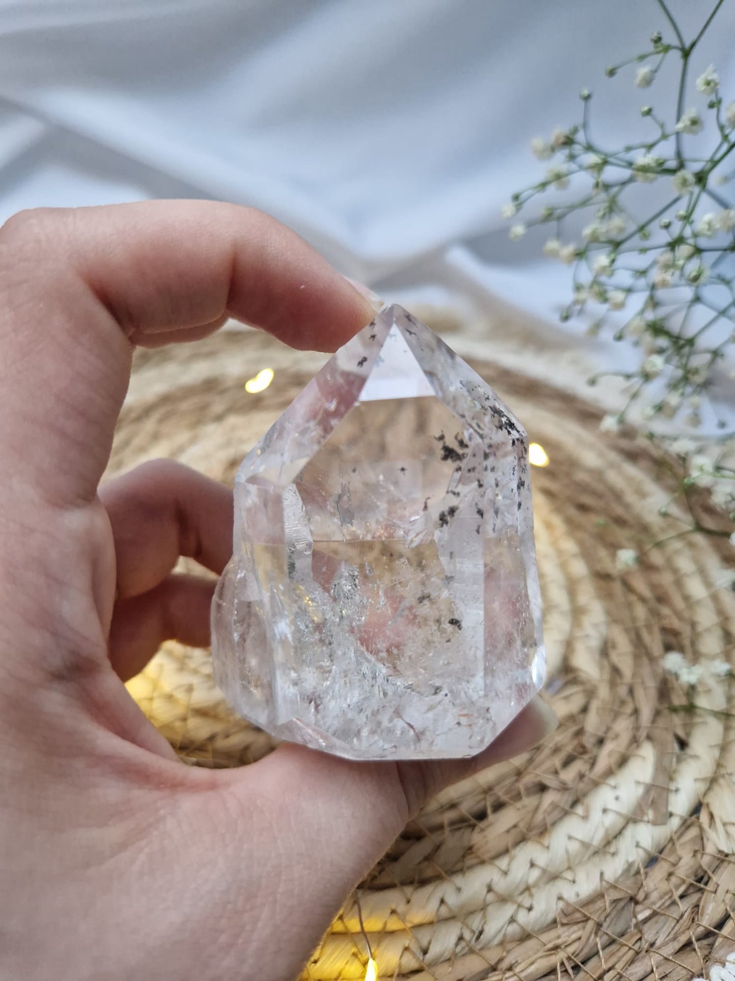 Bergkristall Spitze mit Einschlüssen, Extra Qualität