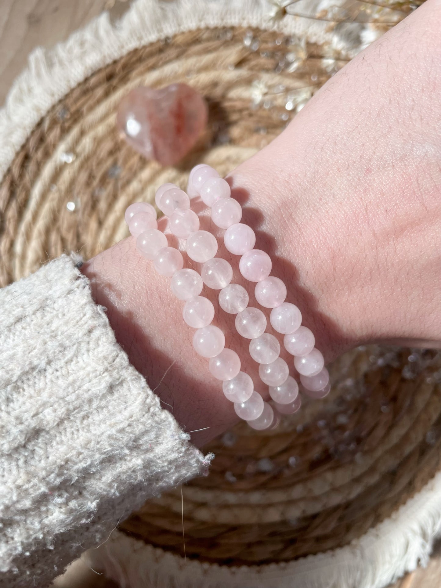 Rosenquarz Armband 6mm
