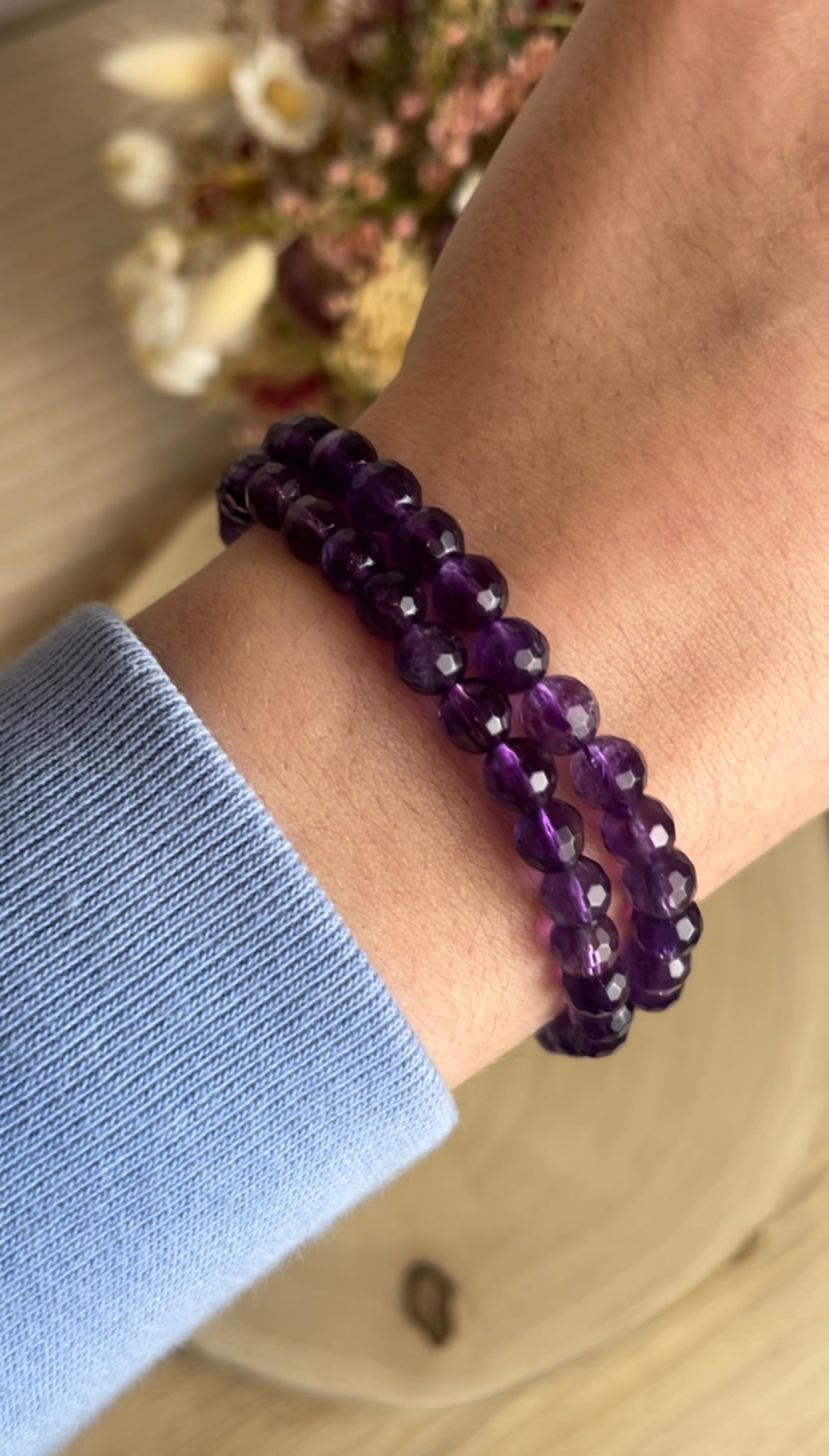 Amethyst facettiert Armband 6mm